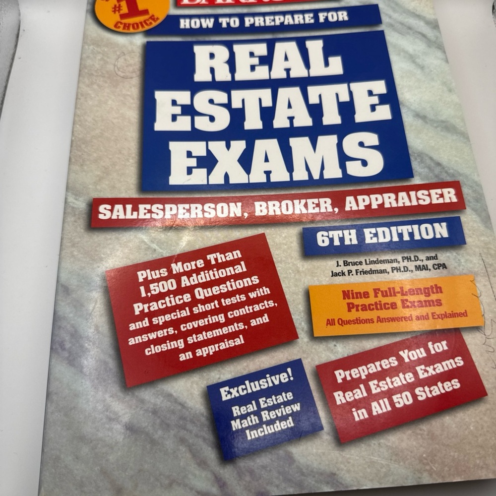 Real Estate Exams — Salesperson Broker Appraiser (Blue & White)